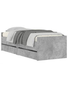 Giroletto con Cassetti Grigio Cemento 90x190 cm 2