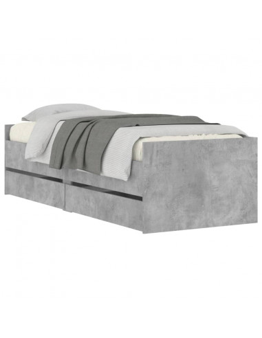 Giroletto con Cassetti Grigio Cemento 90x190 cm