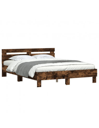 Giroletto con Testiera Rovere Fumo 150x200 cm Legno Multistrato