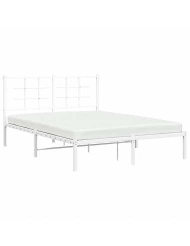 Giroletto con Testiera Metallo Bianco 135x190 cm