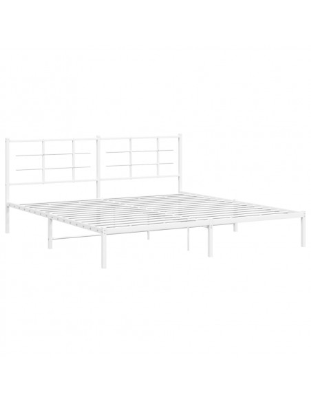 Giroletto con Testiera Metallo Bianco 193x203 cm