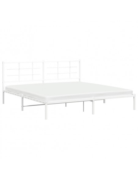 Giroletto con Testiera Metallo Bianco 193x203 cm