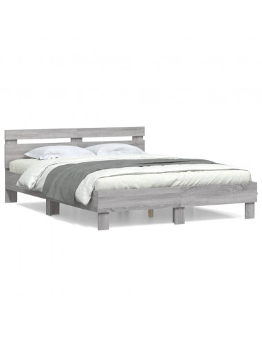 Giroletto Testiera Grigio Sonoma 140x200 cm Legno Multistrato