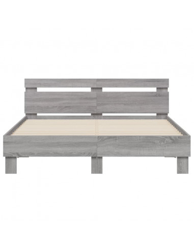 Giroletto Testiera Grigio Sonoma 140x200 cm Legno Multistrato