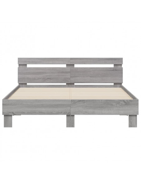 Giroletto Testiera Grigio Sonoma 140x200 cm Legno Multistrato