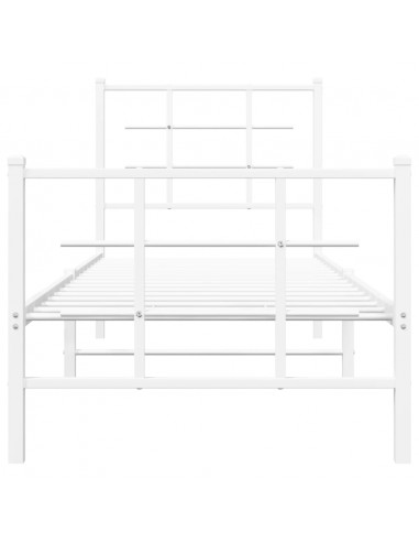 Giroletto con Testiera e Pediera Metallo Bianco 75x190 cm