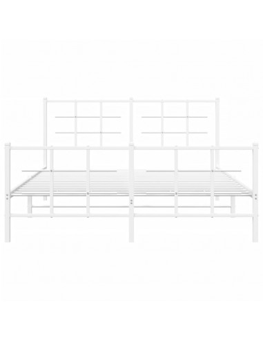 Giroletto con Testiera e Pediera Metallo Bianco 150x200 cm