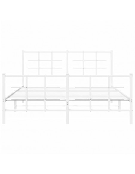 Giroletto con Testiera e Pediera Metallo Bianco 150x200 cm