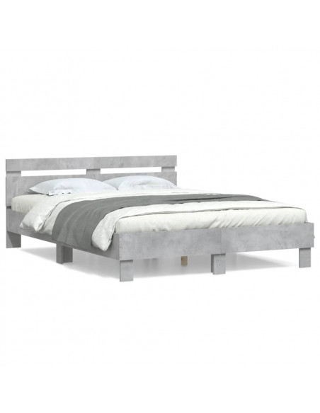 Giroletto Testiera Grigio Cemento 140x200 cm Legno Multistrato