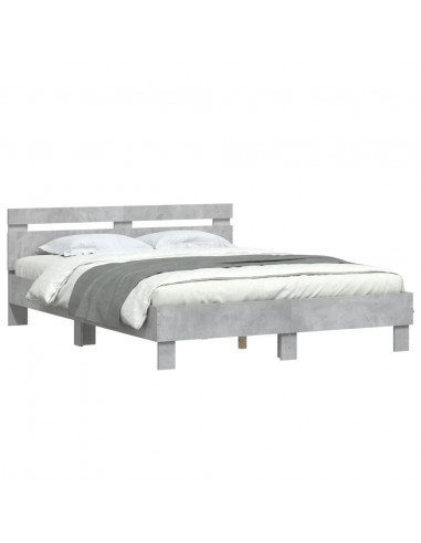 Giroletto Testiera Grigio Cemento 140x200 cm Legno Multistrato