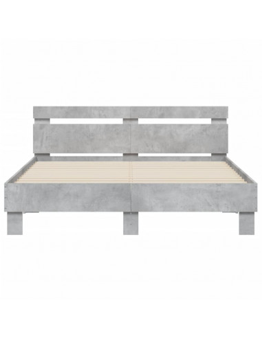 Giroletto Testiera Grigio Cemento 140x200 cm Legno Multistrato