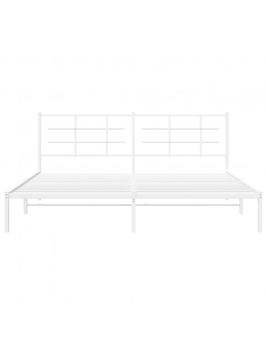 Giroletto con Testiera Metallo Bianco 200x200 cm