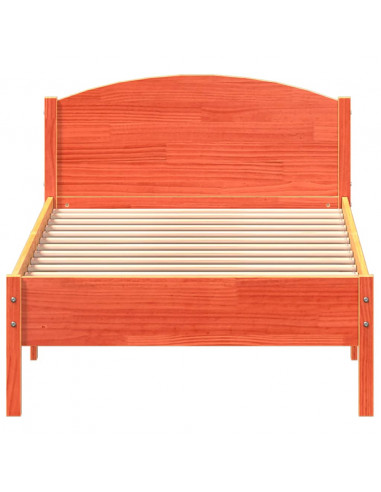 Giroletto con Testiera Marrone Cera 90x200 cm Massello Pino