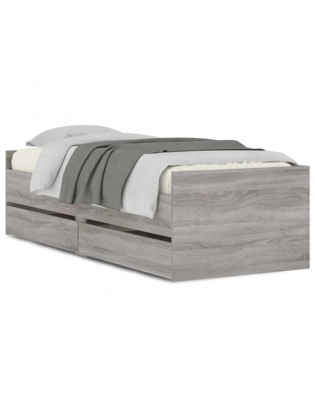 Giroletto con Cassetti Grigio Sonoma 90x190 cm