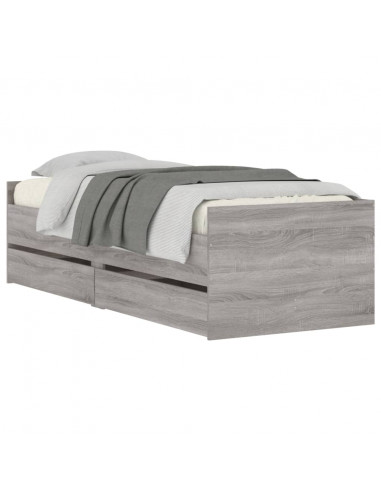 Giroletto con Cassetti Grigio Sonoma 90x190 cm