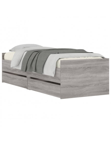 Giroletto con Cassetti Grigio Sonoma 90x190 cm