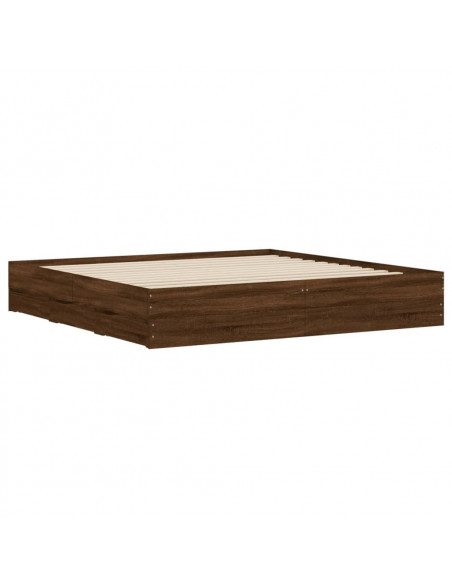 Giroletto Cassetti Rovere Marrone 160x200 cm Legno Multistrato