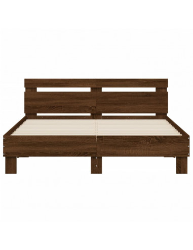 Giroletto Testiera Rovere Marrone 140x200 cm Legno Multistrato