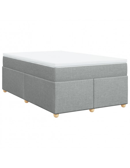 Giroletto a Molle con Materasso Grigio Chiaro 120x190cm Tessuto