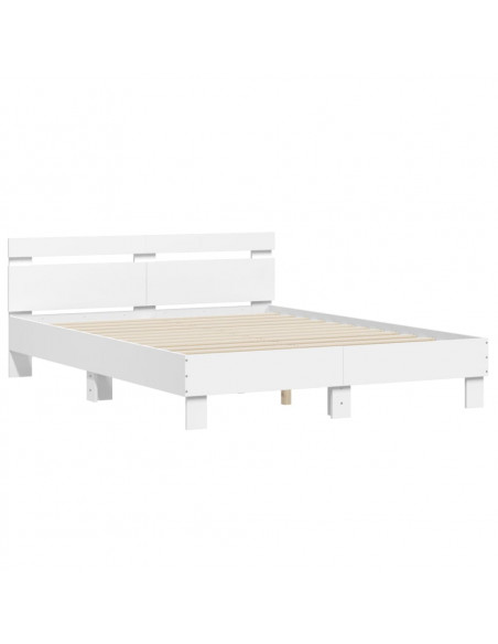 Giroletto con Testiera Bianco 150x200 cm in Legno Multistrato