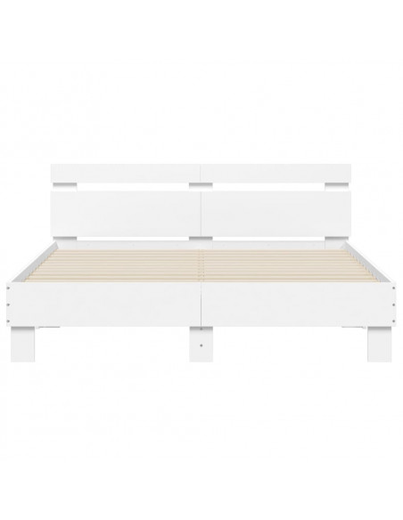 Giroletto con Testiera Bianco 150x200 cm in Legno Multistrato