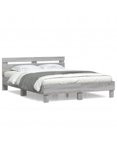 Giroletto Testiera Grigio Sonoma 150x200 cm Legno Multistrato 2