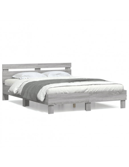 Giroletto Testiera Grigio Sonoma 150x200 cm Legno Multistrato
