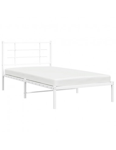 Giroletto con Testiera Metallo Bianco 100x190 cm