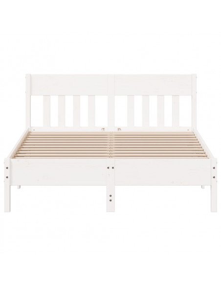 Giroletto con Testiera Bianco 120x200 cm Legno Massello di Pino