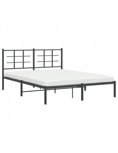 Giroletto con Testiera in Metallo Nero 150x200 cm