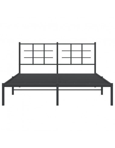 Giroletto con Testiera in Metallo Nero 150x200 cm