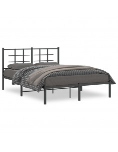 Giroletto con Testiera in Metallo Nero 135x190 cm 2