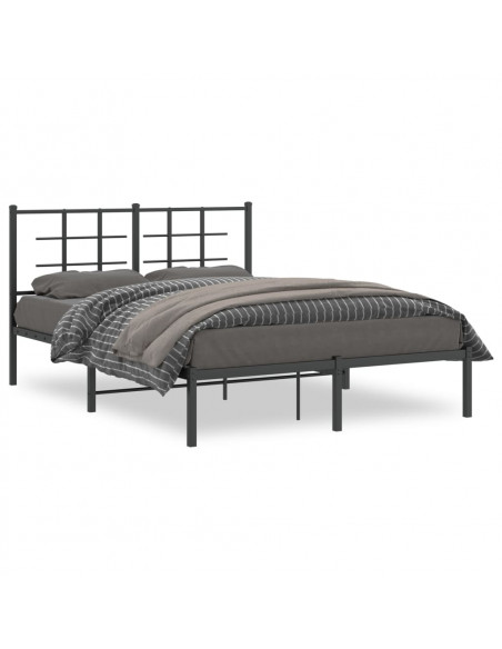 Giroletto con Testiera in Metallo Nero 135x190 cm