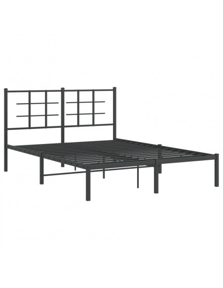 Giroletto con Testiera in Metallo Nero 135x190 cm
