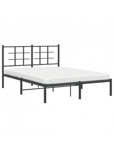 Giroletto con Testiera in Metallo Nero 135x190 cm