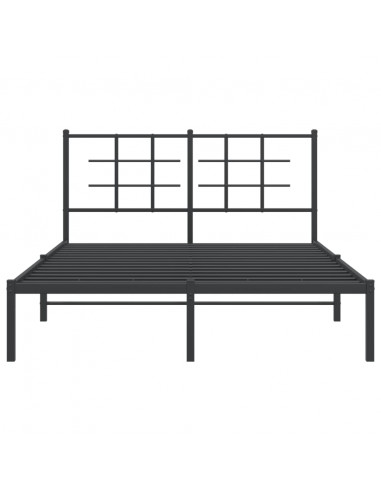 Giroletto con Testiera in Metallo Nero 135x190 cm