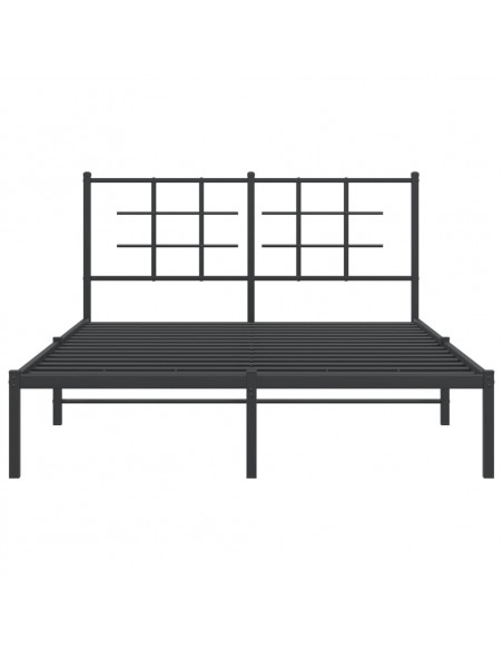 Giroletto con Testiera in Metallo Nero 135x190 cm