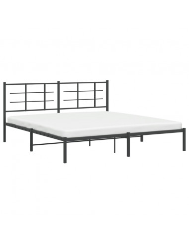 Giroletto con Testiera in Metallo Nero 180x200 cm