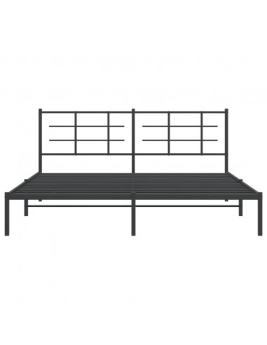 Giroletto con Testiera in Metallo Nero 180x200 cm