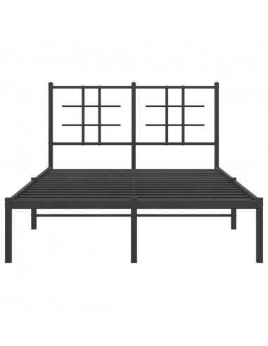 Giroletto con Testiera in Metallo Nero 120x200 cm