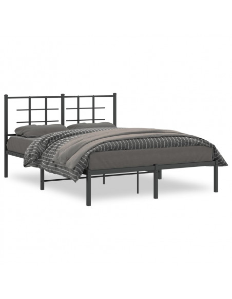 Giroletto con Testiera in Metallo Nero 140x190 cm