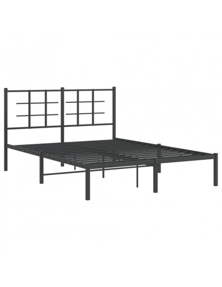 Giroletto con Testiera in Metallo Nero 140x190 cm