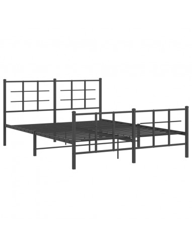 Giroletto con Testiera e Pediera Metallo Nero 160x200 cm