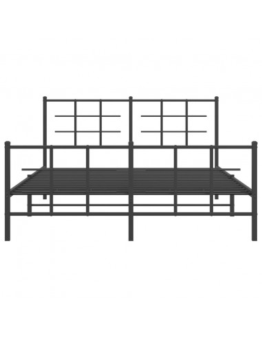 Giroletto con Testiera e Pediera Metallo Nero 160x200 cm