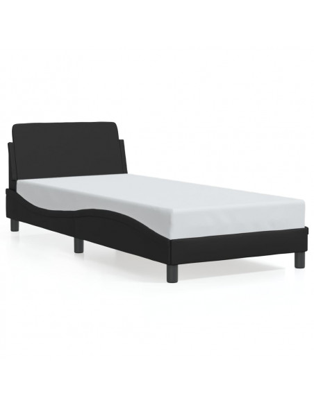 Giroletto con Testiera Nero 90x190 cm in Similpelle