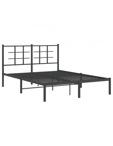 Giroletto con Testiera in Metallo Nero 140x200 cm