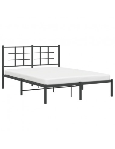 Giroletto con Testiera in Metallo Nero 140x200 cm