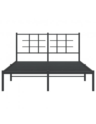 Giroletto con Testiera in Metallo Nero 140x200 cm
