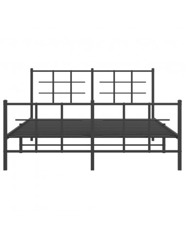 Giroletto con Testiera e Pediera Metallo Nero 150x200 cm