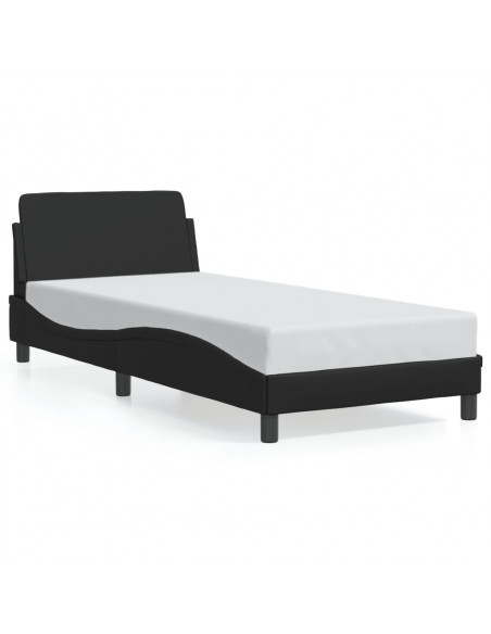 Giroletto con Testiera Nero 80x200 cm in Similpelle